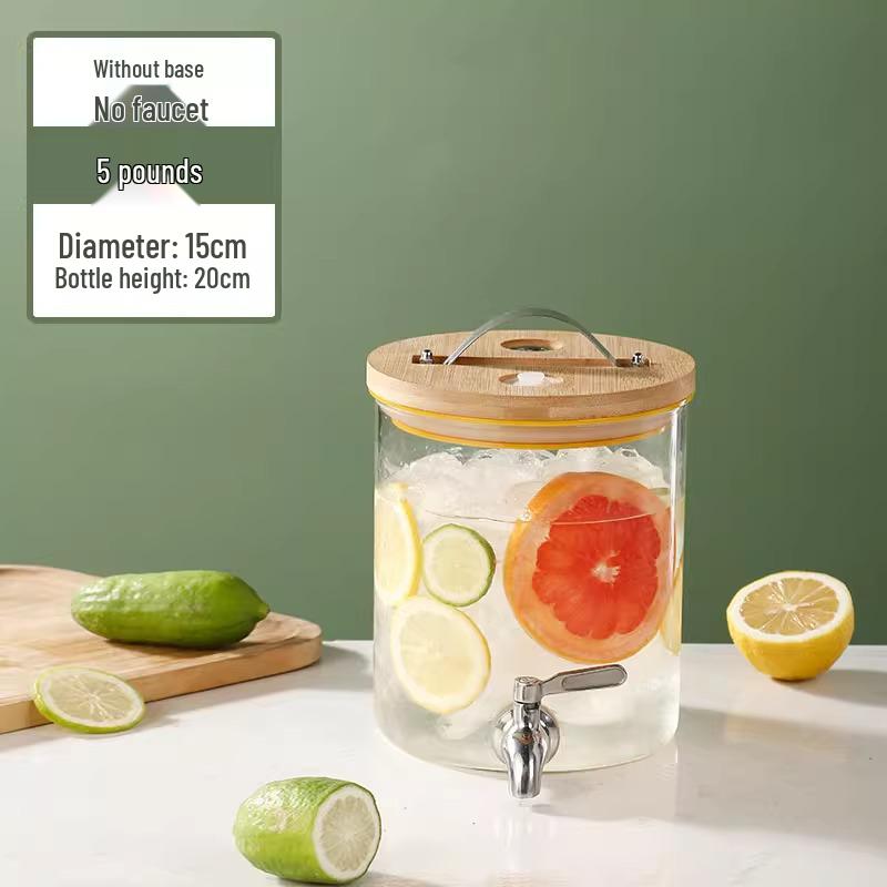 Glass Beverage Dispenser: High-Temperature Resistant Lemonade, Tea, and Juice Container