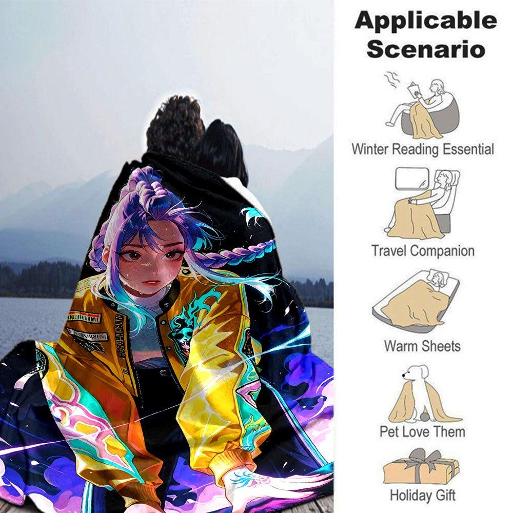 1pc hunter x (22) Blanket Soft Warm Throw for Home, Office, Travel All Season Cozy Bedding Gift, Office Cozy AccessoryB2
