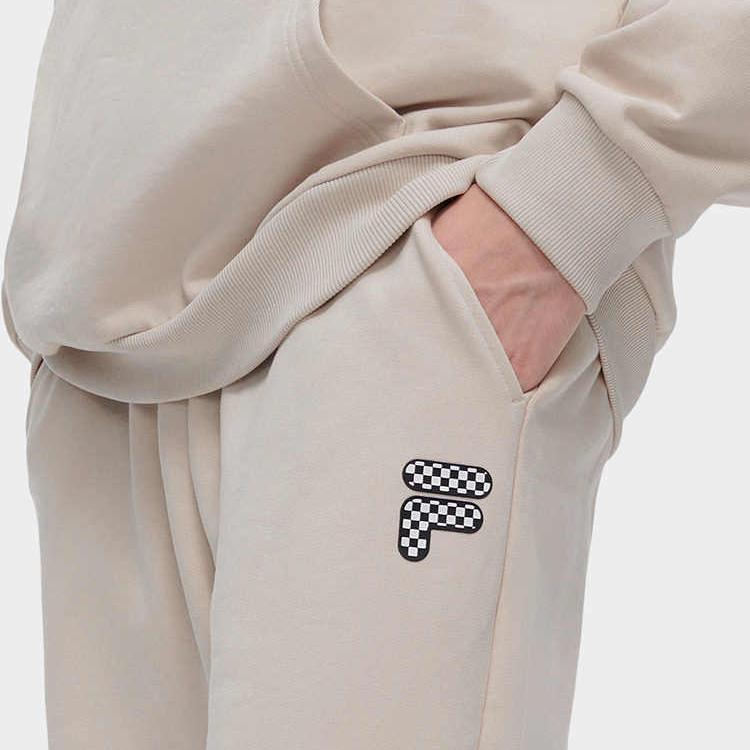 Fila Fusion FOB Series Solid Color Mid-Rise Tapered Fleece Knit Sports Pants Men Bottoms Jipi-Color T11M343603F-LK
