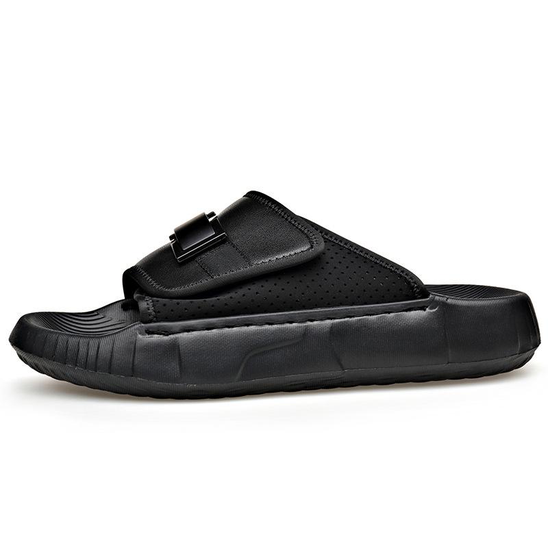 Fashion 2025 New Designer Leather Slippers for Men Summer Wear Men's Beach Shoes Sports Leisure Wear-resistant Breathable Flip-flops Man