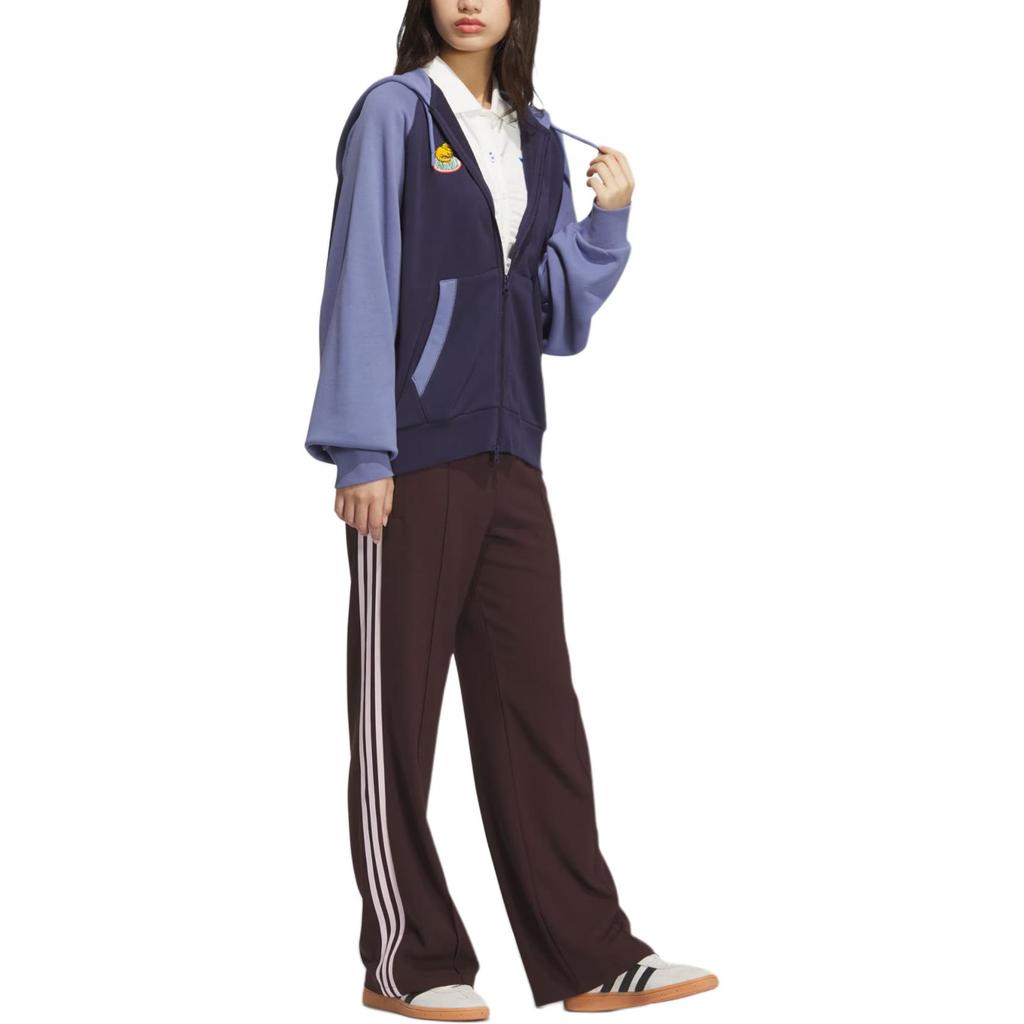 adidas Oryginalna Uliczna HJ W Bluza z Kapturem Miękka Modna Kurtka Damska Fioletowa JL7525