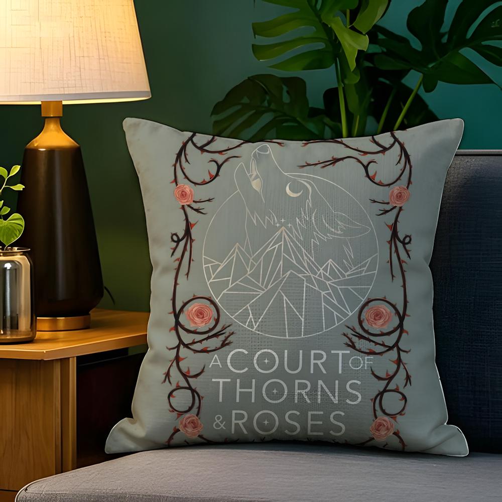 Fantasy Novel AA Court of Thorns and Roses Pillow Case Natural Linen Pillow Case DoubleSided Decor Sofa Pillowcase Home Decor