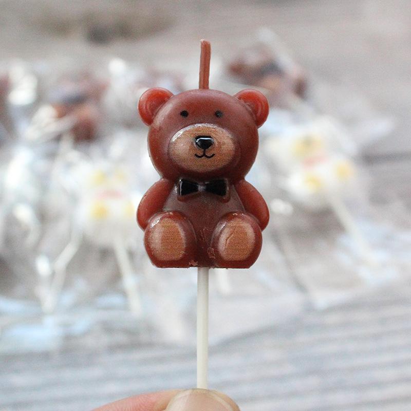 

Bag Cartoon Couple Little Bear Candles INS Style Creative Candle Bow Tie Party Dressing Supplies Bag bear candle chocolate