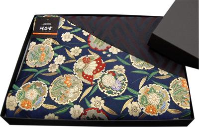 Japanese-style Kimono Table Runner with Obi (sash) Design, Boxed and Packaged. Popular Gift for Overseas Recipients. 120cm (Aoi Design)
