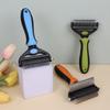 Multi-functional Dog Deshedding Brush Stainless Steel Blade Effective Pet Fur Knot Cutter Anti-slip TPR Handle Cat Hair Remover