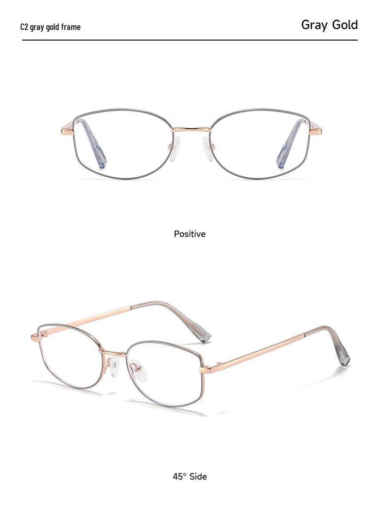 Minimalistische Golddrahtbrille im koreanischen Stil für Damen - High-End, myopiefreundlich, kleines Gestell für runde Gesichter