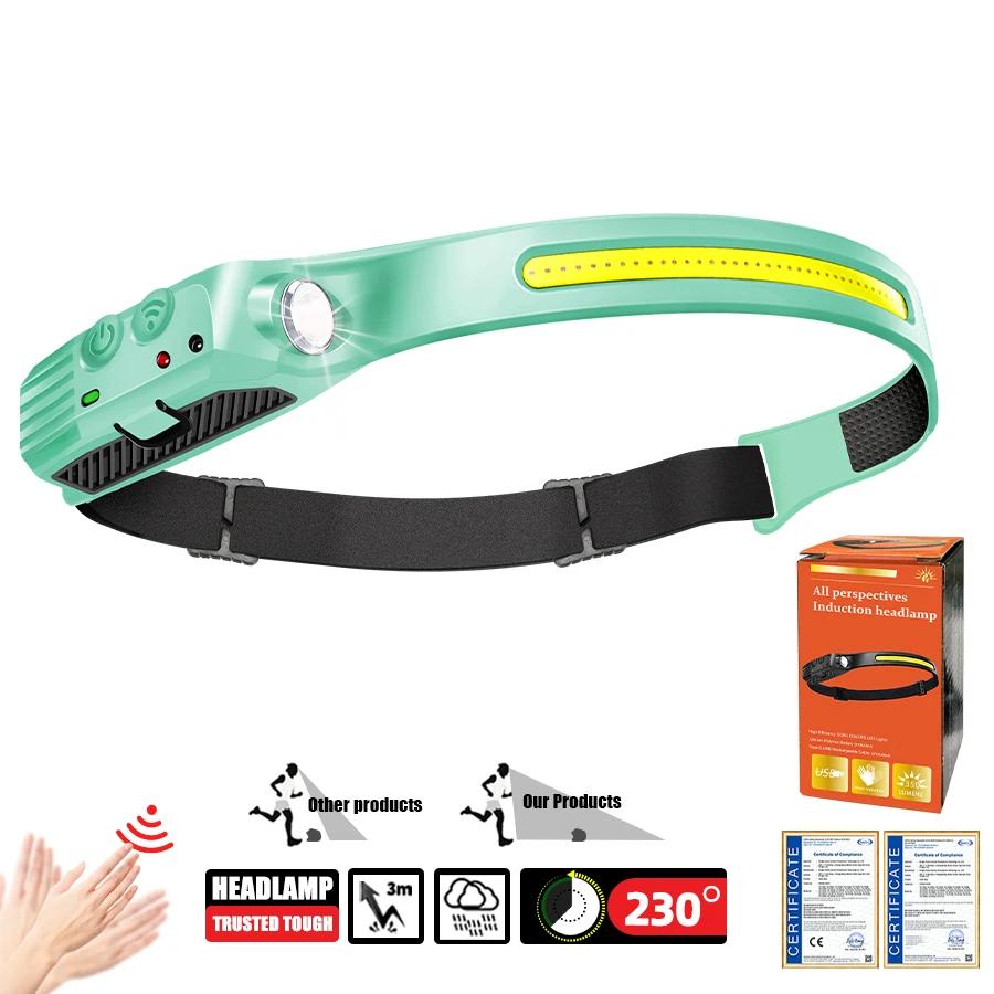 270° Floodlight Sensor Led Headlamp,Super Bright Flashlight,USB-C Rechargeable Headlight,For Running,Cycling,Camping&Working