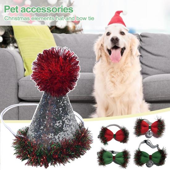 

Pet Headdress Adorable Dress-up Polyester Cozy Cats Dogs Cone Hat Bow Tie for Christmas