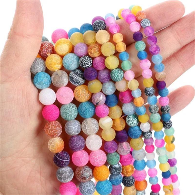 80PCS Natural Stone Beads Blue Tiger Eye Agate Turquoise Rose Quartz lapis Jade Opal Round Loose Beads for Jewelry Making DIY Bracelet 4MM