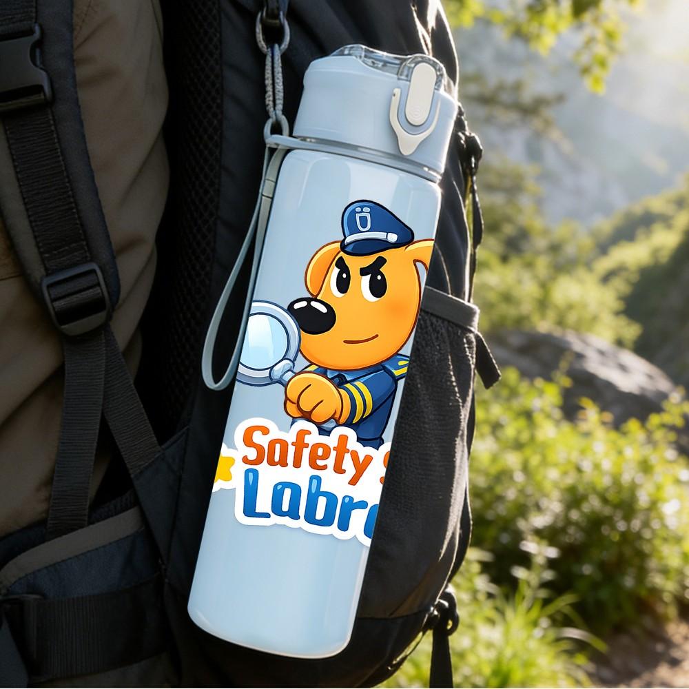 1PC Paw Patrol Cartoon Dog Print 750ml Color Plastic Sports Water Bottle Leakproof Flip Straw Lid Suitable for Sports Office Home Use