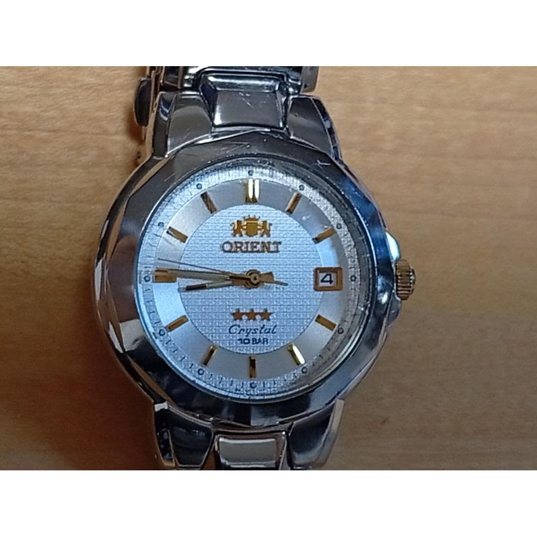 Used [Battery replaced/working item] Orient Three Star Crystal Exterior ultrasonic cleaned