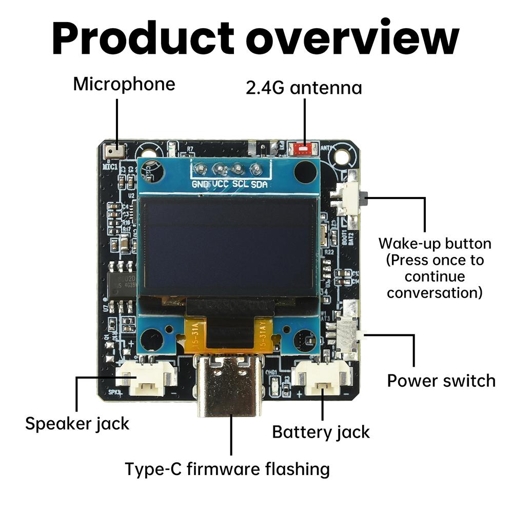 ESP32-C3 AI Voice Wi-Fi Development Board OLED Screen DeepSeek Emotional Intelligent Dialogue Integration for IoT Projects