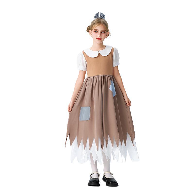 Halloween Children's Costume Snow White Pastoral Manor Farm Maid Dress Civilian Dress