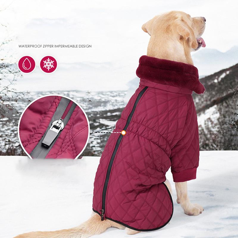 

Зимняя теплая куртка для собак с высоким воротником, куртка для домашних животных для маленьких, средних и больших собак, золотистый ретривер, водонепроницаемая мягкая теплая куртка для домашних животных, наряды S