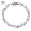 11,4-13,7 Karat S925 Sterlingsilber Mixed Cut Moissanit Tennisarmband Marquise, Tropfen- & Baguetteschliffsteine für Damen