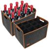 2Pcs 12 Bottle Felt Wine Carrier Tote Bag Collapsible Wine Bottle Carrier with Handles For Travel Camping And Picnic Protective