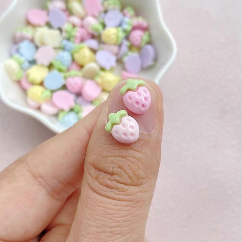 30pcs Strawberry Charms For Diy Jewelry, Nail Art & Crafting Supplies Kit