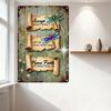 Rustic Vintage Wooden Plank Metal Sign with Dragonflies - 'Accept What Is', 'Let Go Of What Was', 'Have Faith In What Will Be' M