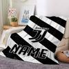 Custom Name Juventus Football Club Theme Printed Blanket Perfect For Couch Bed Travel Outdoor Use Machine Washable Cozy Durable