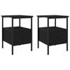 Nightstand 2 Pcs Black Oak Effect 34 X 36 X 50 Cm