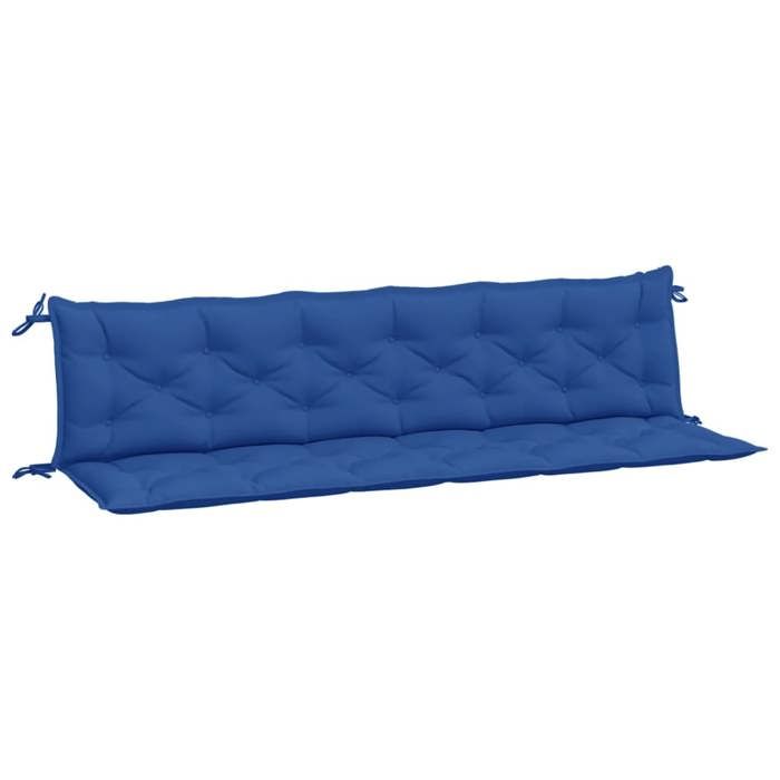 VidaXL Set of 2 Garden Bench Cushions, Bench Cover with String Ties, Waterproof Outdoor Cushion, Blue 361745