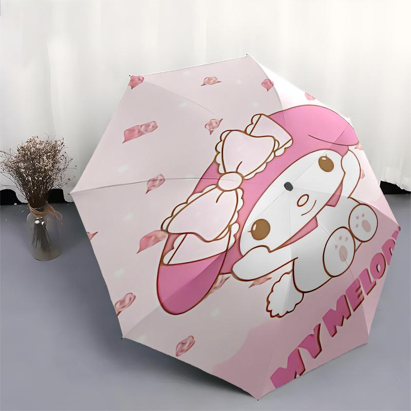 1pc My Melody Pink Bow Outdoor Umbrella - Automatic Open/Closed, Foldable Design, 8-Rib Iron Frame, Festival Gift for Fans, Travelers, Daily Use.D080