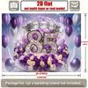 2D Sparkle Purple 85th Birthday Backdrop Floral Diamond Photography Background
