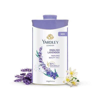English Lavender Perfumed Talc 100g Luxury Fragrant Body Powder for Soft Skin