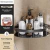 Aluminum Alloy Bathroom Shelf - No Drill Shower Shampoo Rack Storage Organizer for Kitchen Toilet Bath - Wall Shelves
