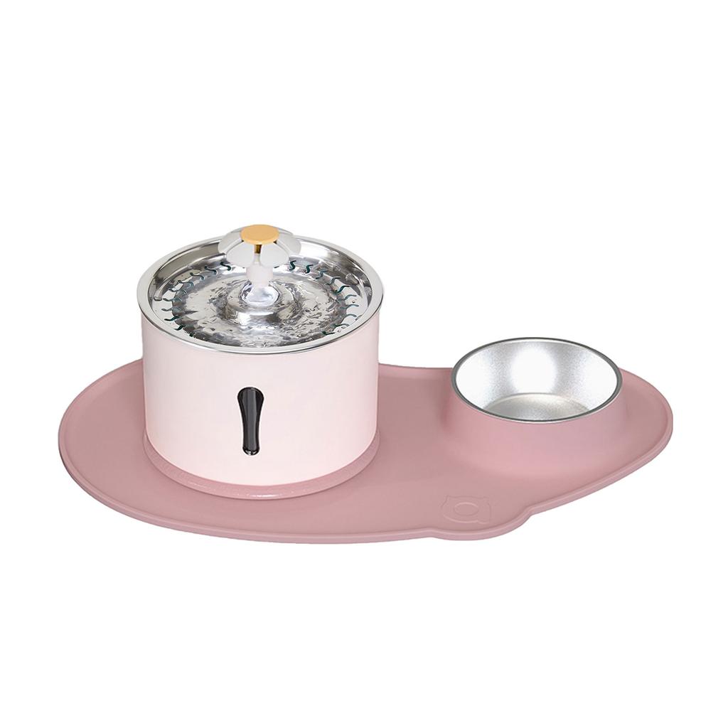 Haustier Smart Spender mit automatischer Zirkulation, Lebendwasser, Trinkwasserreinigung und -filtration, Geräuscharmer Wasserspender und Napfset für Katzen