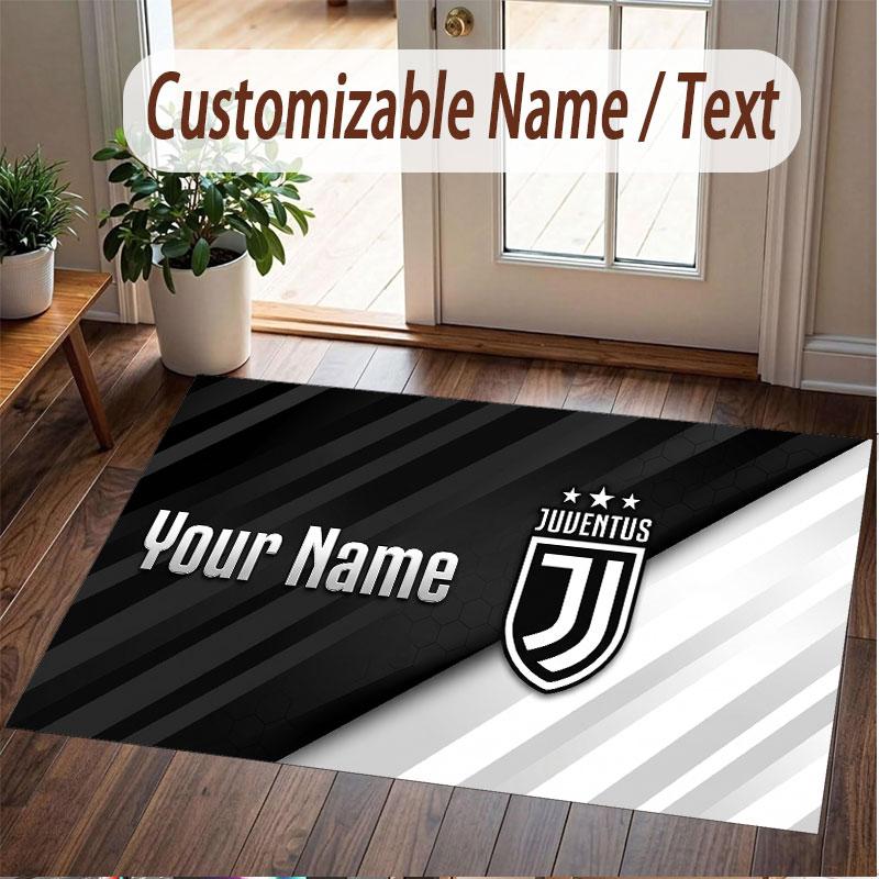 Tappeto Personalizzato Modello Juventus FC Stampa Nome Testo Morbido Antiscivolo Tappeto per Pavimento per Decorazione Interna Casa