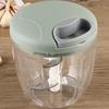 500/900ml Large Capacity Garlic Chopper with Rope Manual Easy Pull Clear Multipurpose 3/5 Blades Onion Ginger Garlic Grinder for Restaurant