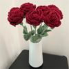 Artificial Rose Flower Realistic Knit Rose Home Office Wedding Decor High End Floral Arrangement