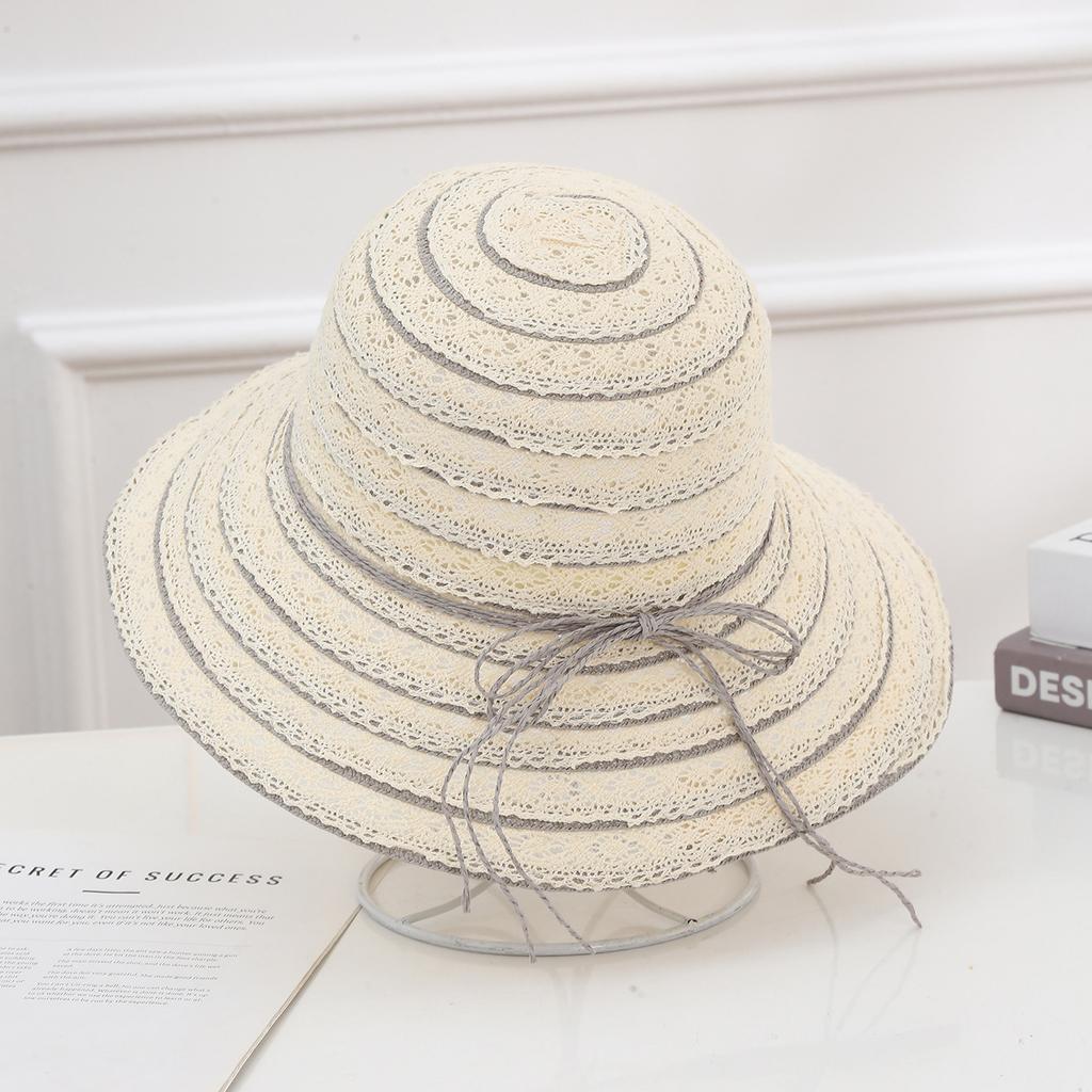 Summer Ribbon Hat Wide Side Sun Cap Women Wheat Panama Style Straw Hats Wide Brim Holiday Beach Hat Ladies Sun Cap