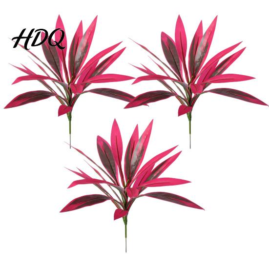 Vibrant Artificial Ferns Large Realistic Fern Dragon's Blood Tree Plants with Pink/Purple Leaves Outdoor Fake UV Resistant for Garden Patio