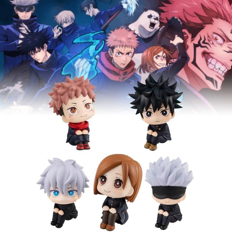 Adorable Jujutsu Kaisen Pvc Figure Set Includes Gojo Itadori Nobara And Fushiguro