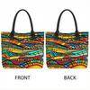  Colorful Geometric Print Tote Bag Large Capacity Casual Shoulder Bag for Daily Use
