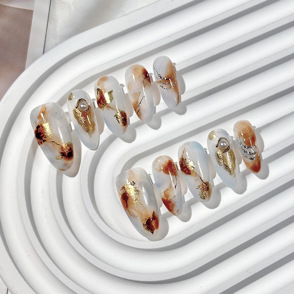 

Handmade Medium Oval Nail Art Patches - Premium Whitening False Nails