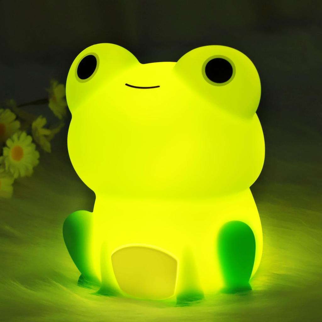 Frog Night Light Lampeez Nursing Light Silicone Night Light Timer Setting Table Lamp Bedside USB Rechargeable Safe Dimmable Birthday Gift
