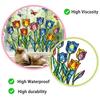 Spring Summer Tulip Window Clings Stained Glass Style Floral Butterflies Window Sticker Double-Side Glass