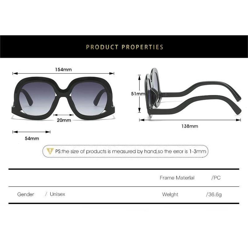 New Oversized Big Frame Sunglasses Women Fashion Vintage Popular Sun Glasses Punk Luxury Brand Designer Sexy Ladies Shades UV400