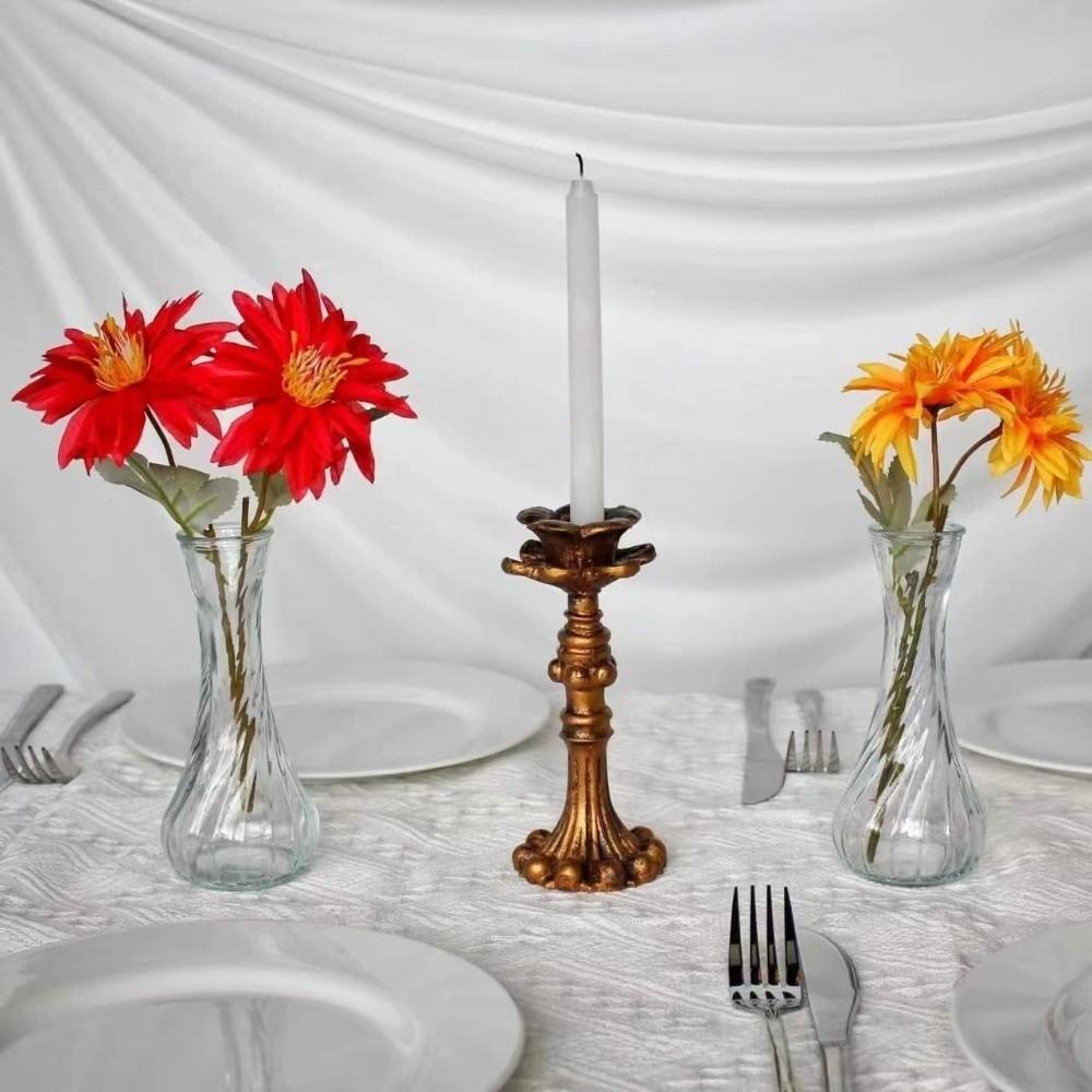 6PCS Vintage Clear Flower Vases Transparent Flower Holder Water Culture Vase  Desktop Adornment