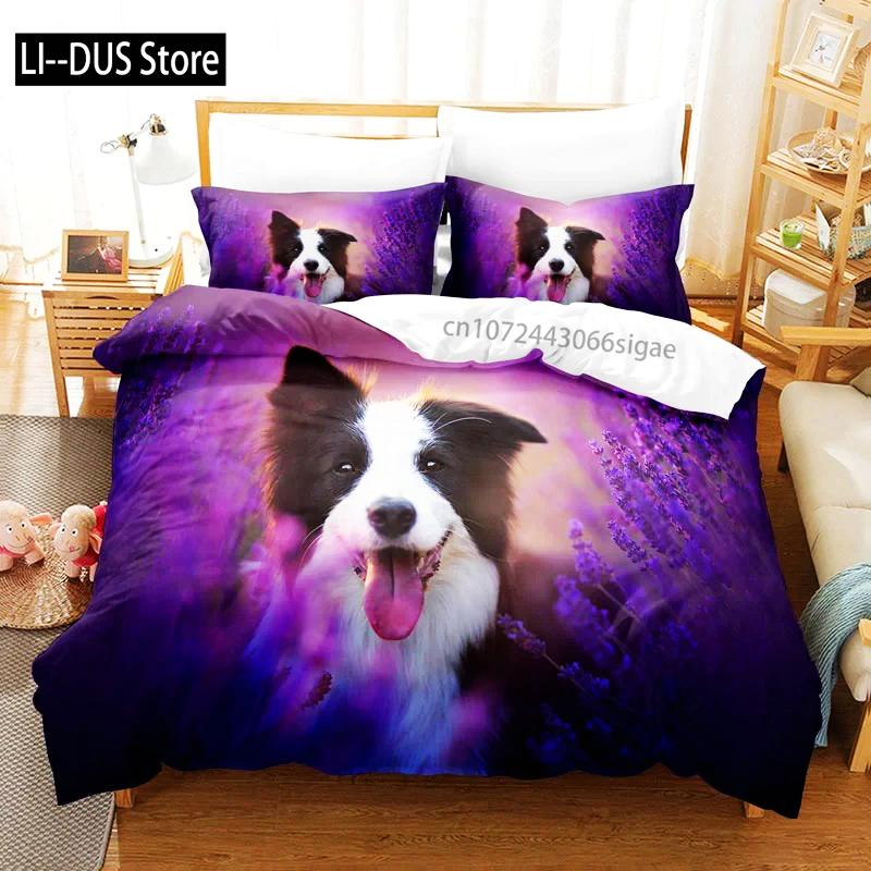Purple Bedding Set Duvet Cover Bed Quilt Pillow Case 3D Comforter Lavender Butterfly Double Full King Queen Twin Single 2/3PCS