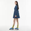 Rap Smoking Collar Flare Mini Denim Dress Aq1Do263