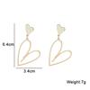 New Trendy Heart Pendants Women's Hanging Earrings Double-layers Love Heart Dangle Earrings Lovely Bohemian Ear Jewelry