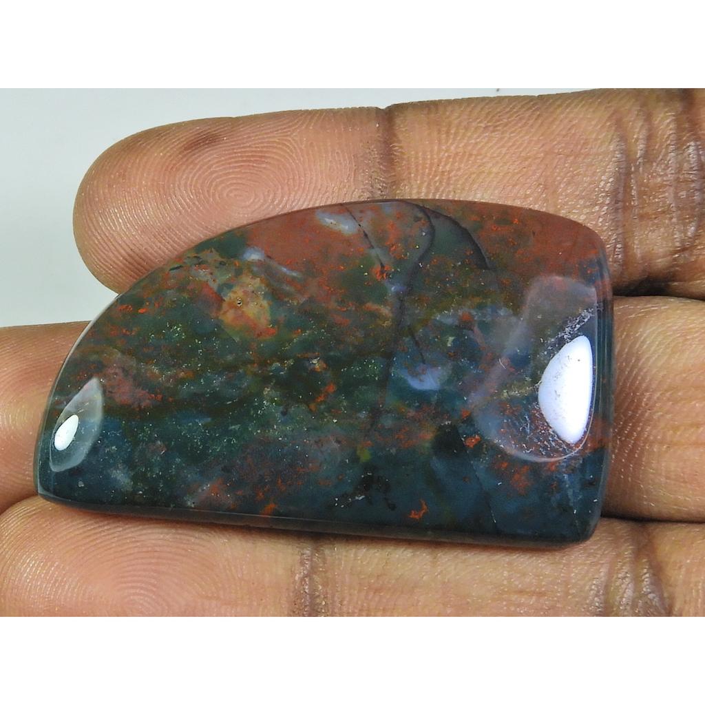 27X44X06MM Natural Bloodstone Healing Crystal Quartz Fancy Cabochon Gemstone ET-181