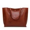 New All Matching Fashionable Handbags Simple Oil Wax Leather Casual Women's Shoulder Bags Large Capacity Tote Bags