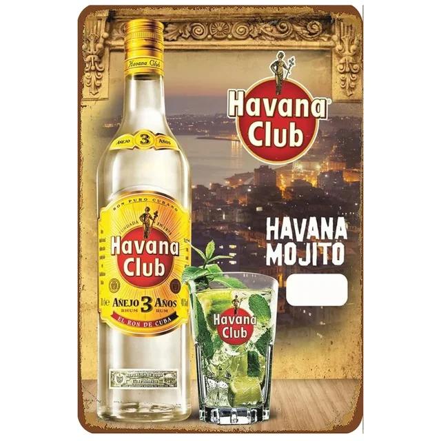 Havana Club Vintage Kovová Plechová Znamení Retro Nástěnná Dekorace pro Pánskou Jeskyni Domov Kavárna Zahrada Klub Bar Hospoda Železná Malba Umělecký Plakát