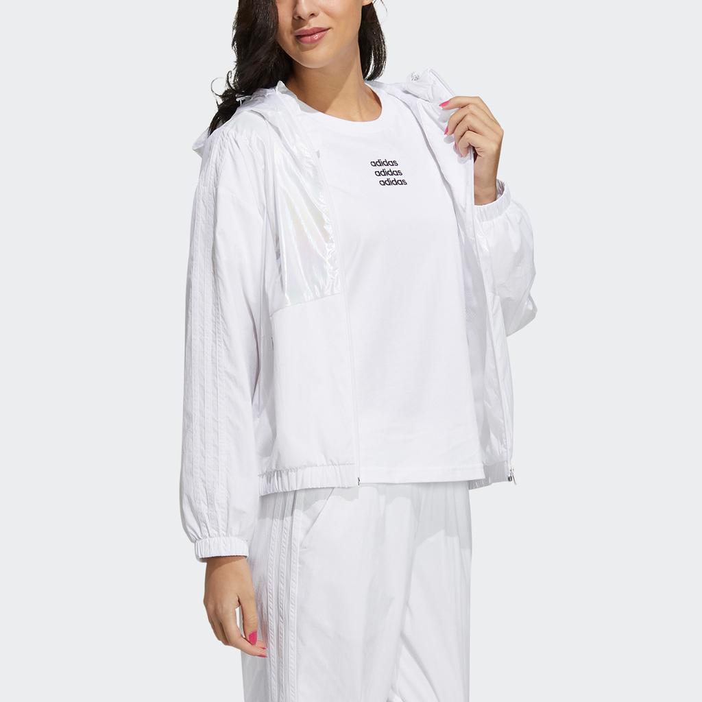 adidas Neo W Hype Wb 2 Ležérna športová bunda s kapucňou Dámska bunda Biela GP5408