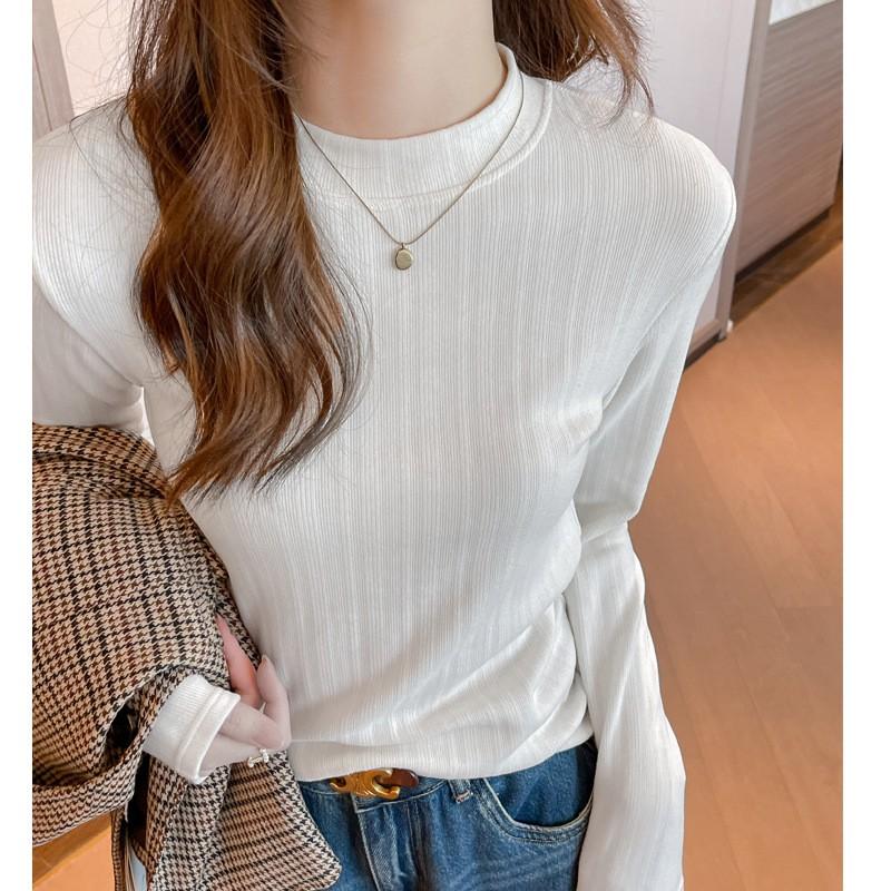 Womens Soft Ribbed Brushed Thermal Long Sleeve T-Shirt Round Neck Slim Fit Base Layer Top Winter